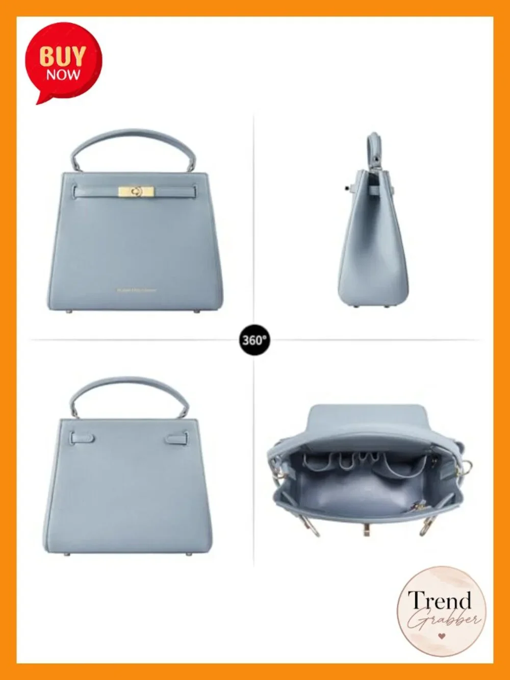 Faux Leather Satchel Handbag with Crossbody Strap